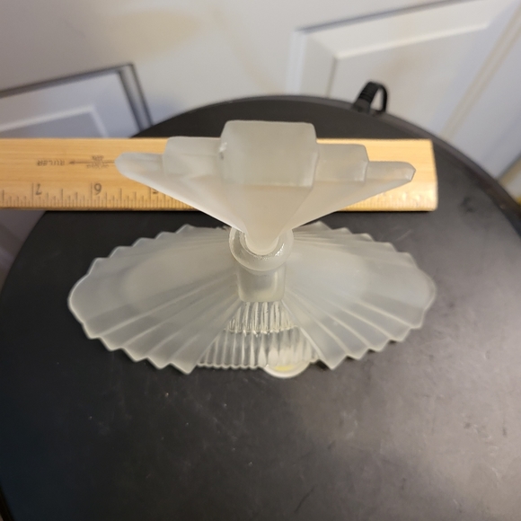 Silvestri Frosted Satin Glass Art Deco Perfume Bottle w/ Stopper - Picture 13 of 14